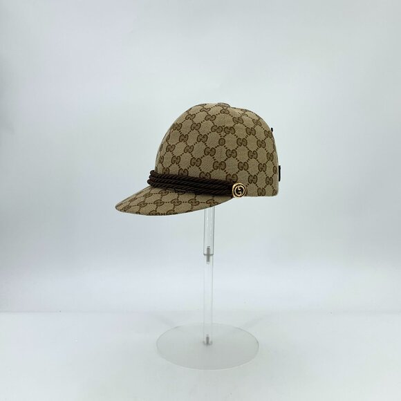 GW0510 Gucci Gucci brown logo jacquard full print cotton baseball cap hat 57cm main image 4